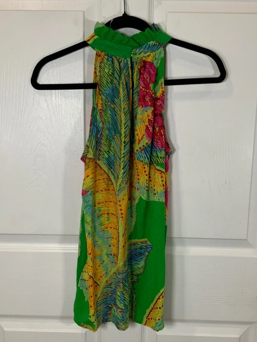 Cynthia Rowley Tropical Halter Top Maxi Dress Green Floral Resort Boho Set XS
